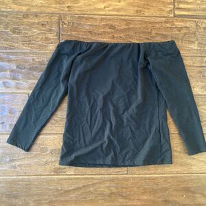 Hatch Small Black Stretch Off Shoulder Date Night Top Long Sleeve